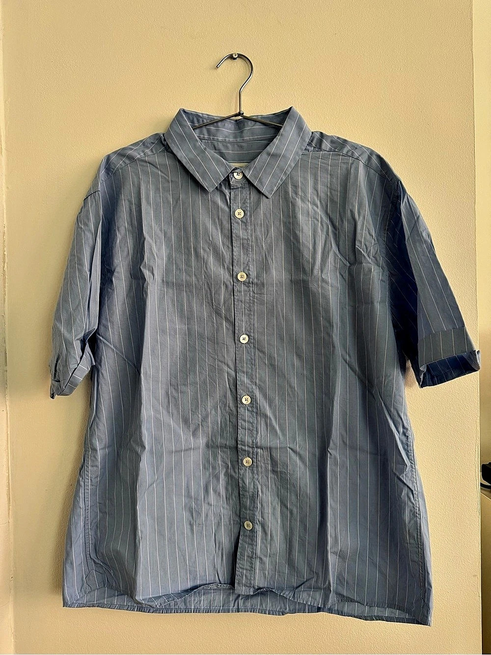 OCTOBRE Striped Button Down Shirt in Blue XL Like New